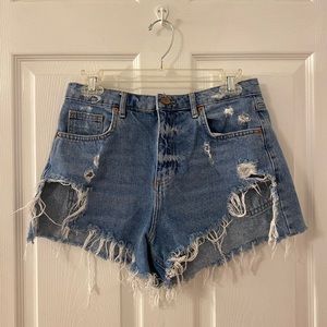 Forever 21 denim distressed shorts